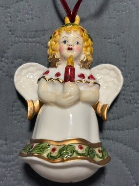 Vintage Villeroy & Boch Christmas Angel Ornament – 4.5” Porcelain